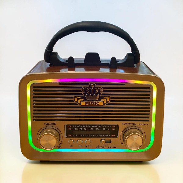 Everton Rt-301 El Fenerli Nostaljik Radyo, Bluetooth  Usb Sd Fm Şarjlı,Solarlı,Ledli görsel