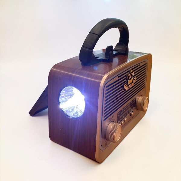 Everton Rt-301 El Fenerli Nostaljik Radyo, Bluetooth  Usb Sd Fm Şarjlı,Solarlı,Ledli görsel