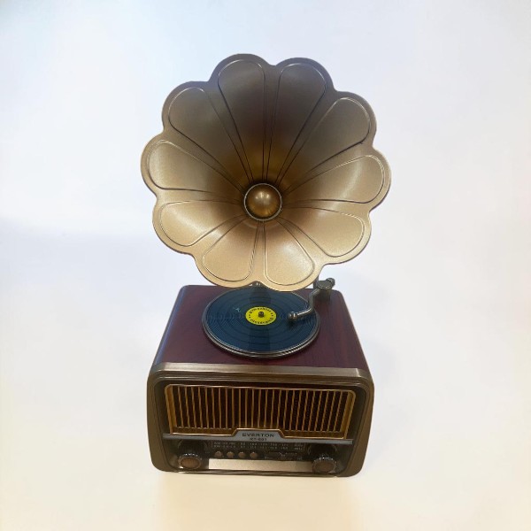 Everton Rt-601 Gramofon Görünümlü Nostaljik Bluetooth Radyo Müzik Çalar görsel