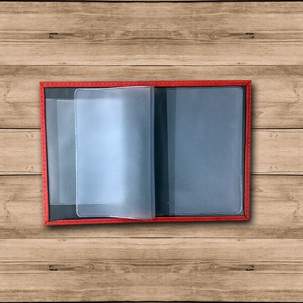 Kişiye Özel Termo Deri Kırmızı Ruhsat Kabı