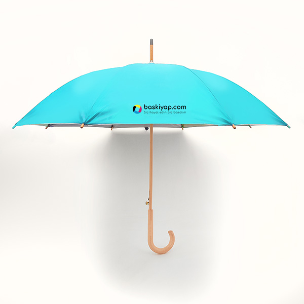 Kişiye Özel Turkuaz Baston Şemsiye
