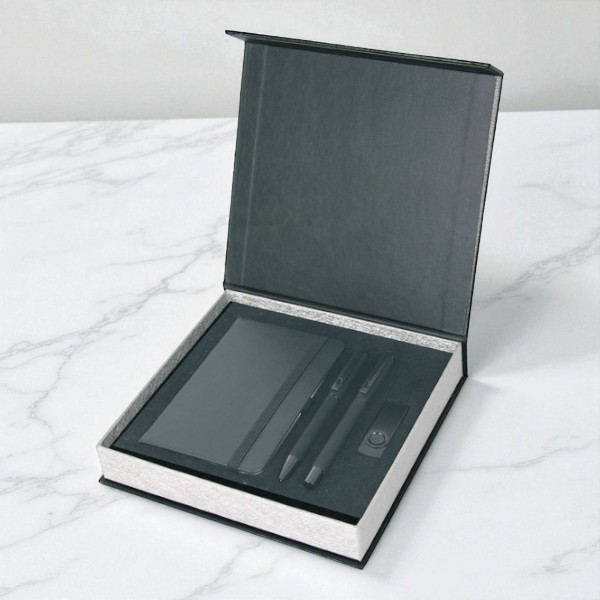 Kişiye Özel Ajanda Kalem(2Li) Usb Set - Siyah