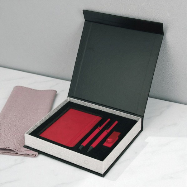 Kişiye Özel Ajanda Kalem(2Li) Usb Set - Kırmızı