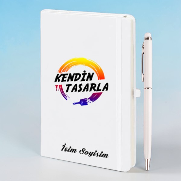 Kişiye Özel Ajanda Kalem Set- Beyaz görsel