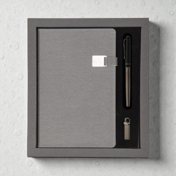 Kişiye Özel Ajanda Kalem Usb Set - Füme