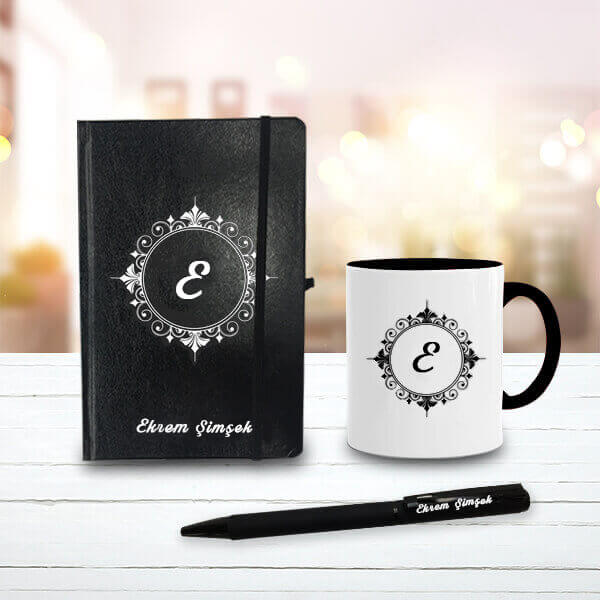 Siyah Kupa Ajanda Kalem Set