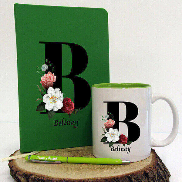 Yeşil Ajanda Kupa Kalem Set