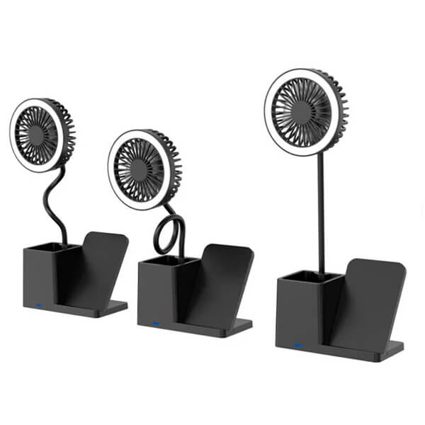 Kişiye Özel S-Link Sl-M9055 Kablosuz Şarj Cihazı Fanlı Kalemlikli Siyah Masa Lambası