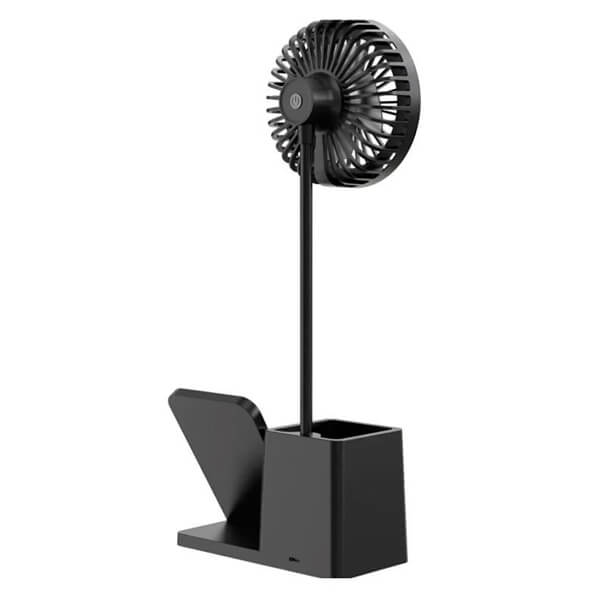 Kişiye Özel S-Link Sl-M9055 Kablosuz Şarj Cihazı Fanlı Kalemlikli Siyah Masa Lambası