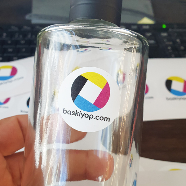 Beyaz Folyo Etiket Sticker Baskı görsel