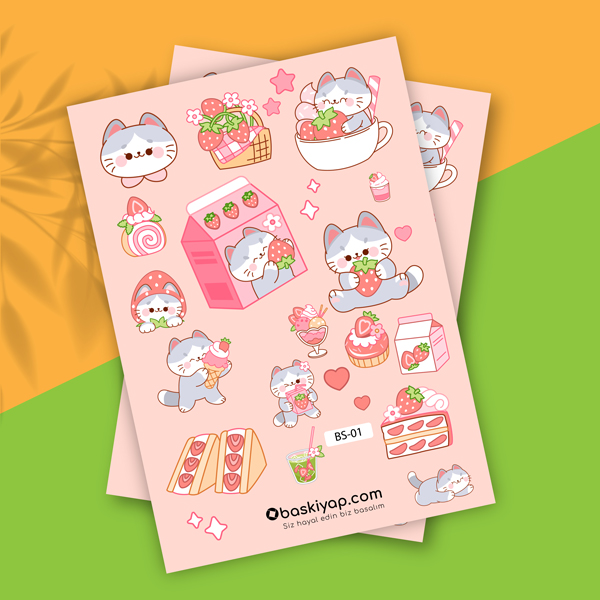 Özel Kesim Kuşe Etiket / Sticker görsel