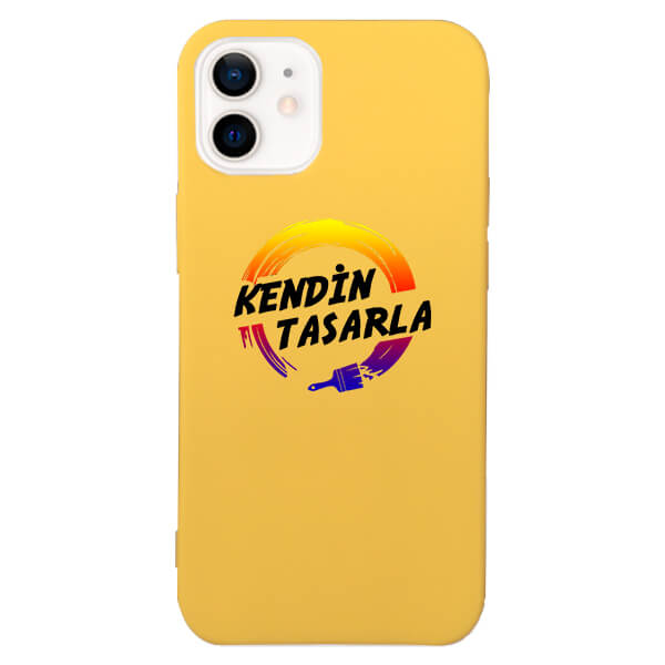 Kendin Tasarla Iphone 12 Sarı Telefon Kılıfı