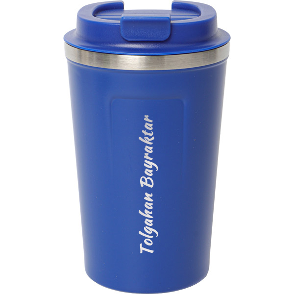 Kişiye Özel Lacivert Çelik Termos Kilitli Mug 380 Ml