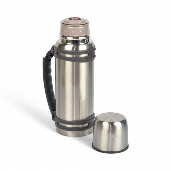 İsim Ve Logo Kazıma Paslanmaz Gümüş Çelik Termos Bardak 1300 Ml