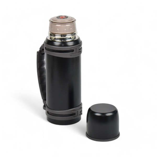 İsim Ve Logo Kazıma Paslanmaz Siyah Çelik Termos Bardak 1300 Ml görsel