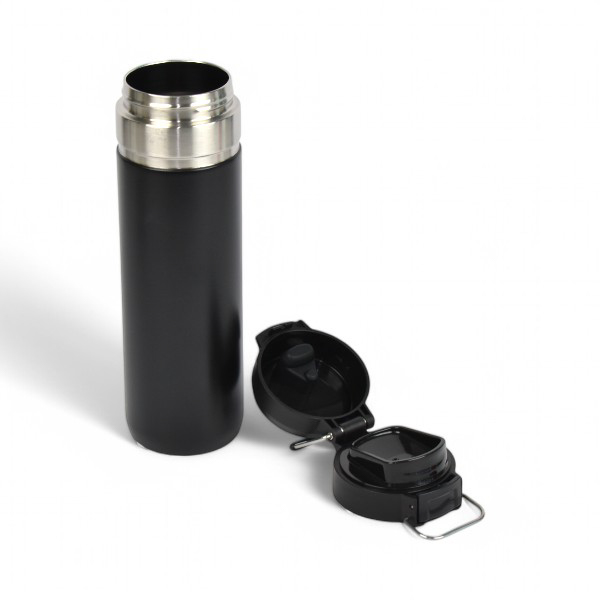 İsimli Ve Logolu Lazer Kazıma Siyah Çelik Termos 700 Ml