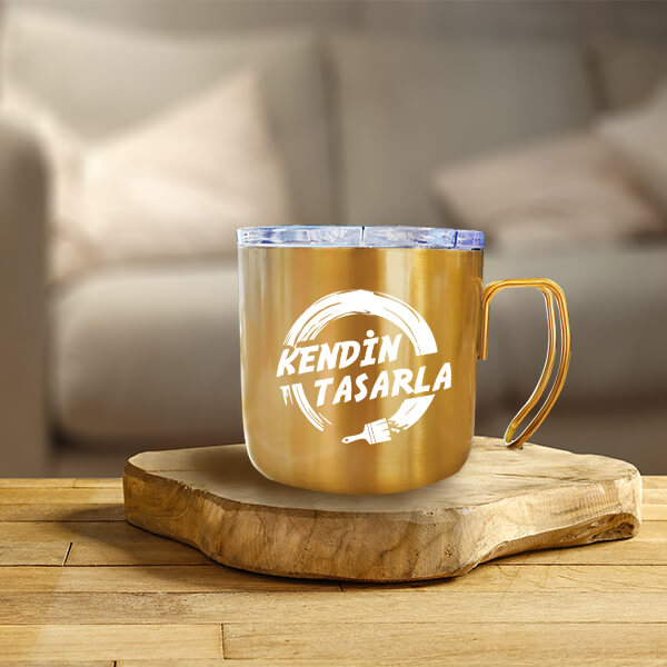 Kişiye Özel Gold Termos Bardak görsel