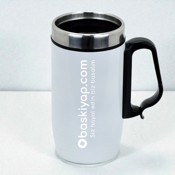 İsme Özel Beyaz Çelik Termos Bardak 250Ml görsel