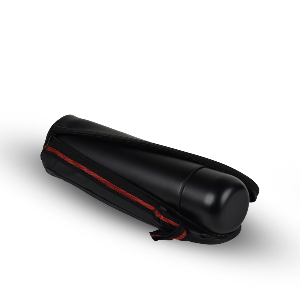 Kişiye Özel Çantalı Siyah Çelik Termos 750Ml