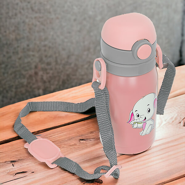 Paslanmaz Çelik Pembe Çocuk Termos 300Ml görsel