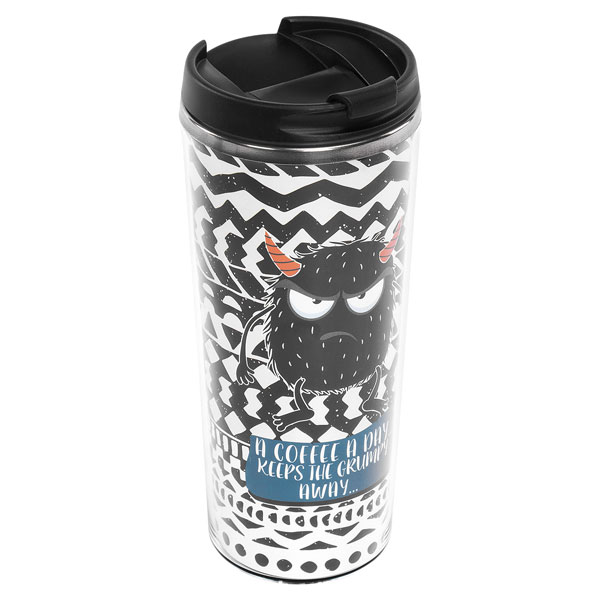 S-Link Gümüş 300 Ml Paslanmaz Çelik Kupa Desen Baskılı