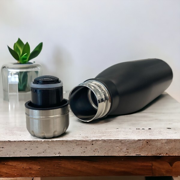 Kişiye Özel Paslanmaz Çelik Siyah Su Termosu 500Ml görsel