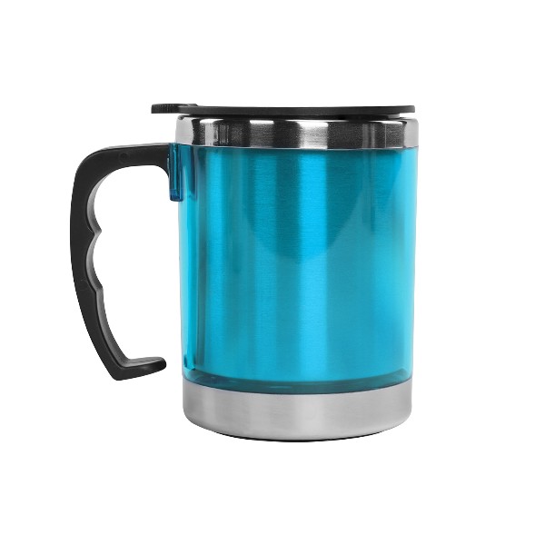 Kulplu Paslanmaz Çelik Termos Kupa 330 Ml – Turkuaz görsel