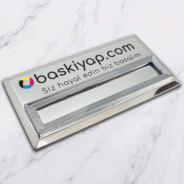 Pencereli Gümüş Yaka İsimliği My05 görsel