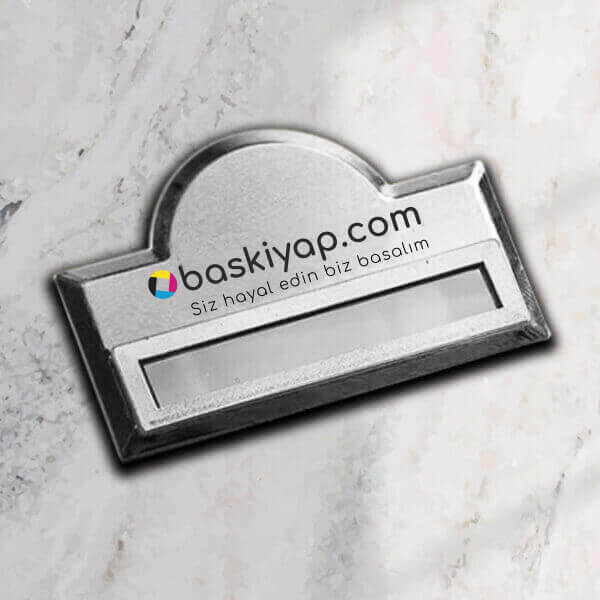 Pencereli Gümüş Yaka İsimliği My04 görsel