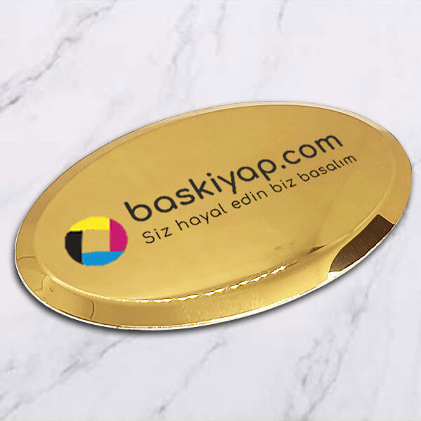 Metal Altın Yaka İsimliği Oval My08 görsel