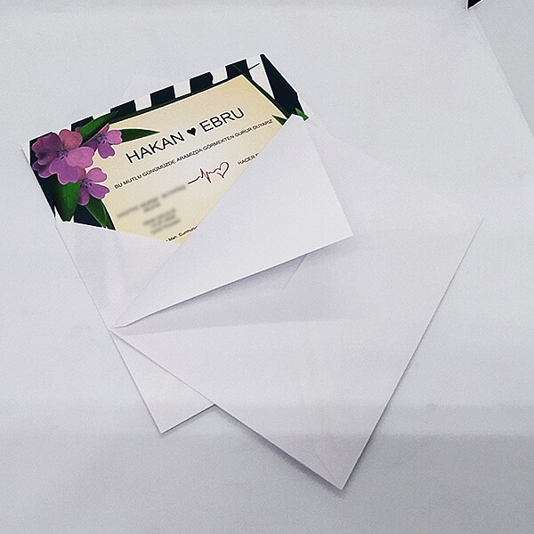 Beyaz Davetiye Zarfı 13X18Cm 50 Adet