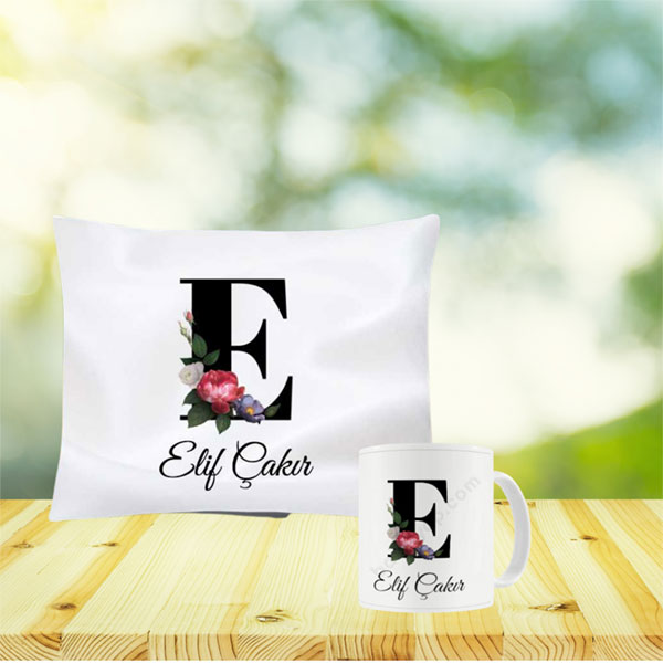 Kişiye Özel Yastık Kupa Set