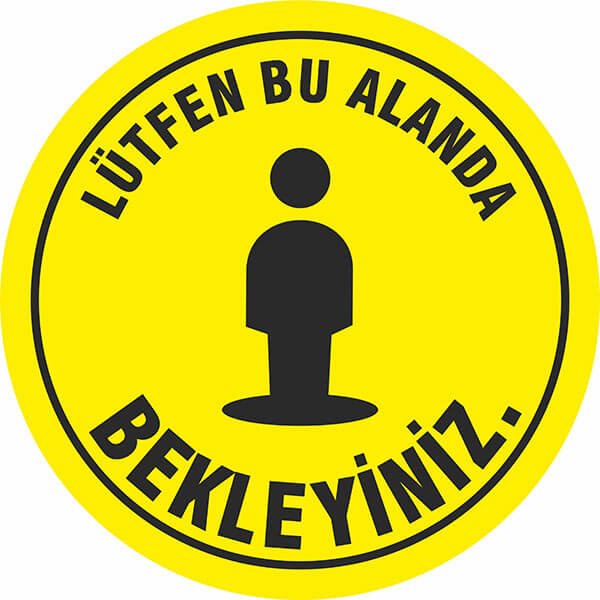 Bu Alanda Bekleyiniz Sosyal Mesafe Sticker Etiket