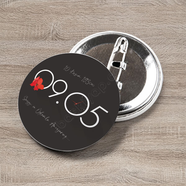 10 Kasım Tasarım 4  Baskılı Buton Rozet online tasarla