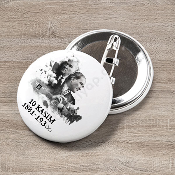 10 Kasım Temalı Buton Rozet Tasarımı online tasarla