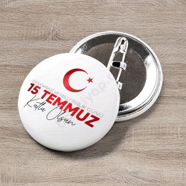 15 Temmuz Buton Rozet - Kendin Tasarla 55 Mm online tasarla