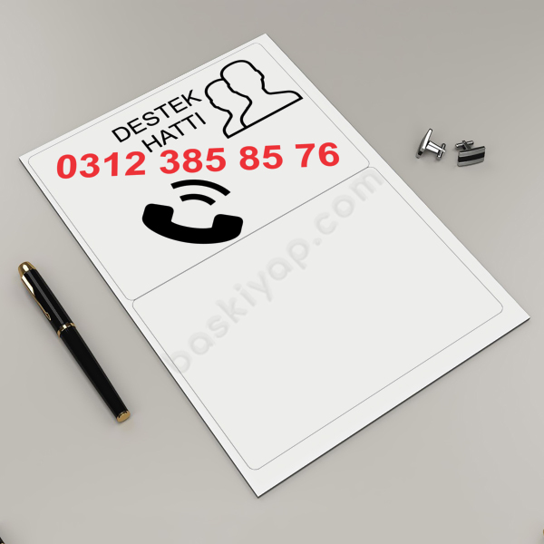 2 Parça Destek Hattı Etiketi online tasarla