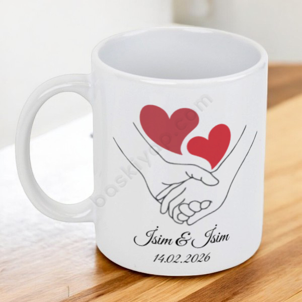 Kalpli El Tasarımlı Kupa Bardak online tasarla