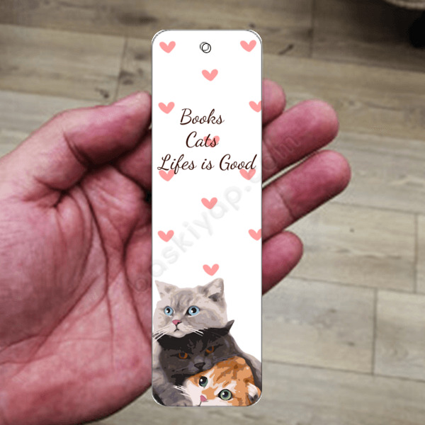 Kedili Metal Kitap Ayracı online tasarla