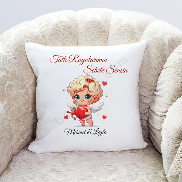 Sevgililer Gününe Özel Melekli Yastık Kılıfı online tasarla