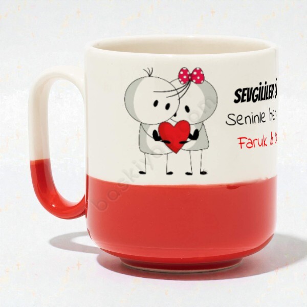 Sevgililer Gününe Özel Modern Dip Kırmızı Kupa online tasarla