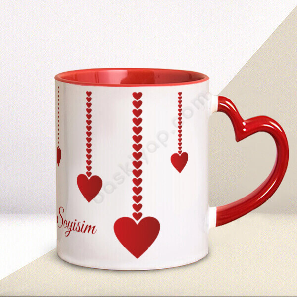 Sevgililer Gününe Özel Kalp Tasarımlı Kupa Bardak online tasarla