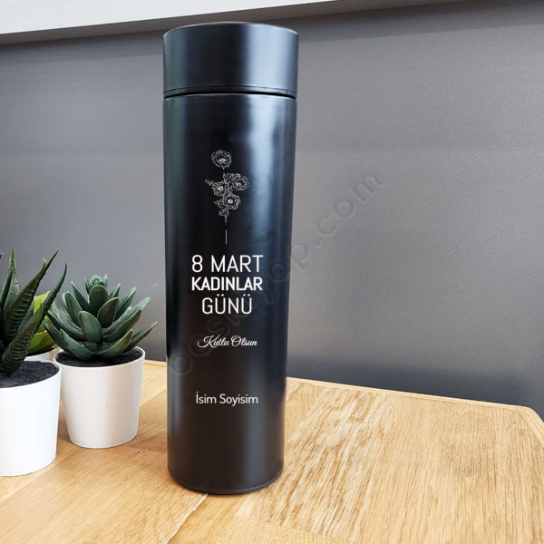 Kadınlar Gününe Özel Göstergeli Termos-2 online tasarla