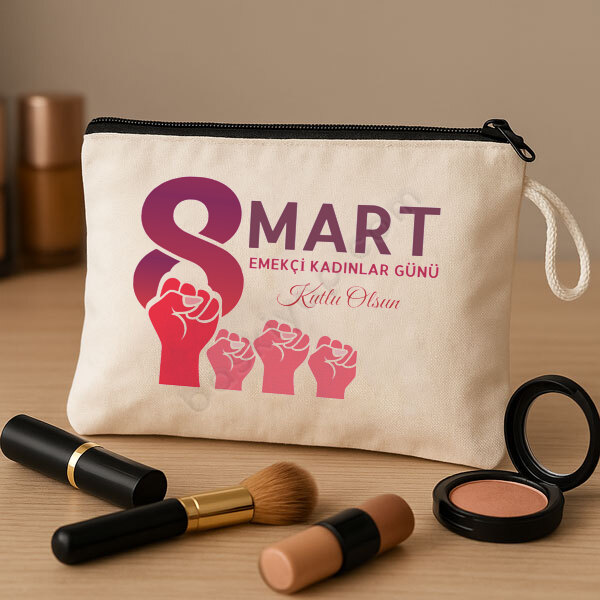 Kadınlar Günü  Hediye Makyaj Çanta online tasarla