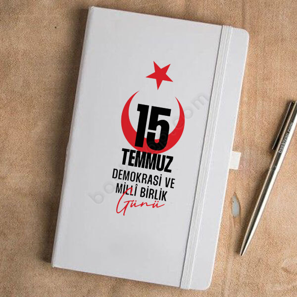 15 Temmuz Özel Tarihsiz Beyaz Ajanda / Defter 13X21Cm – Tarihsiz Beyaz Ajanda / Defter 13X21Cm tasarımı