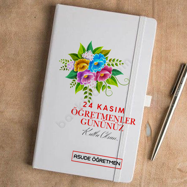 24 Kasım Öğretmenler Günü Tarihsiz Beyaz Ajanda online tasarla