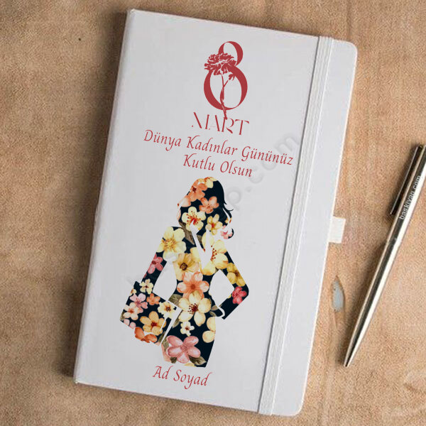 8 Mart Dünya Kadınlar Günü Beyaz Ajanda online tasarla