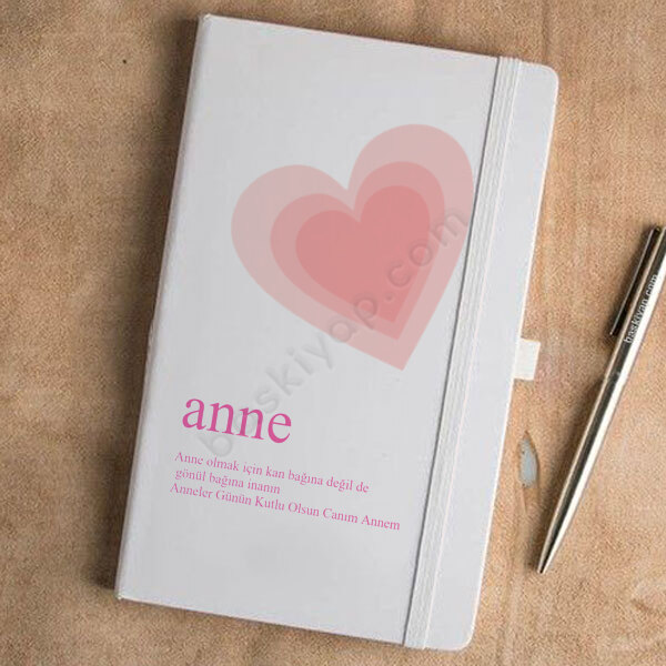 Anneler Gününe Özel Ajanda – Tarihsiz Beyaz Ajanda / Defter 13X21Cm tasarımı