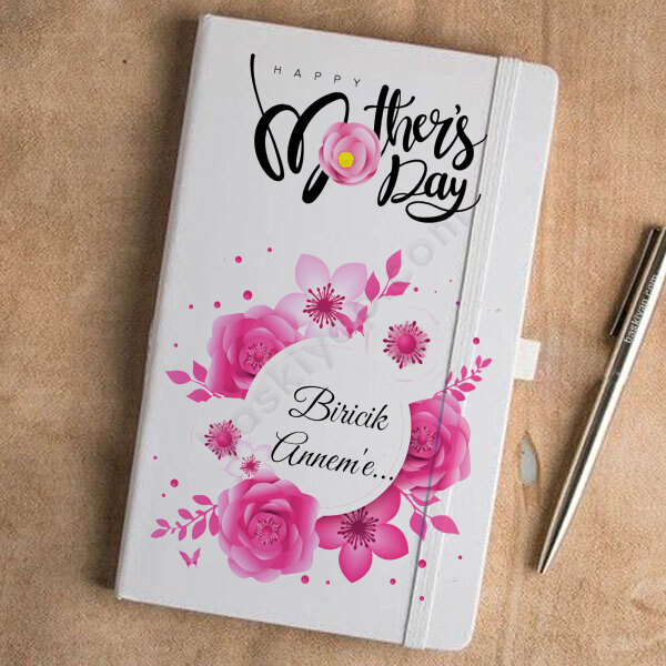 Anneler Gününe Özel Tarihsiz Beyaz Ajanda – Tarihsiz Beyaz Ajanda / Defter 13X21Cm tasarımı
