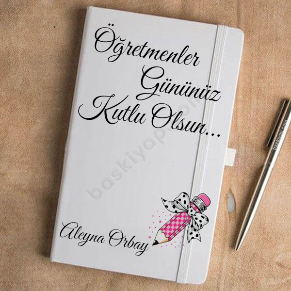 Kalem Tasarımlı Tarihsiz Beyaz Ajanda online tasarla